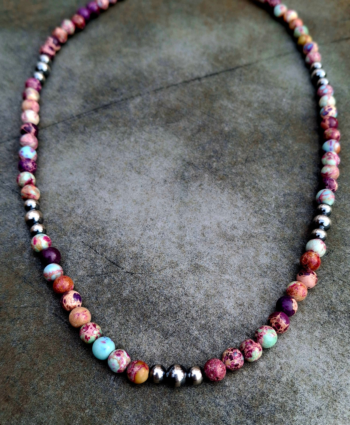 Purple Variscite Bead Necklace