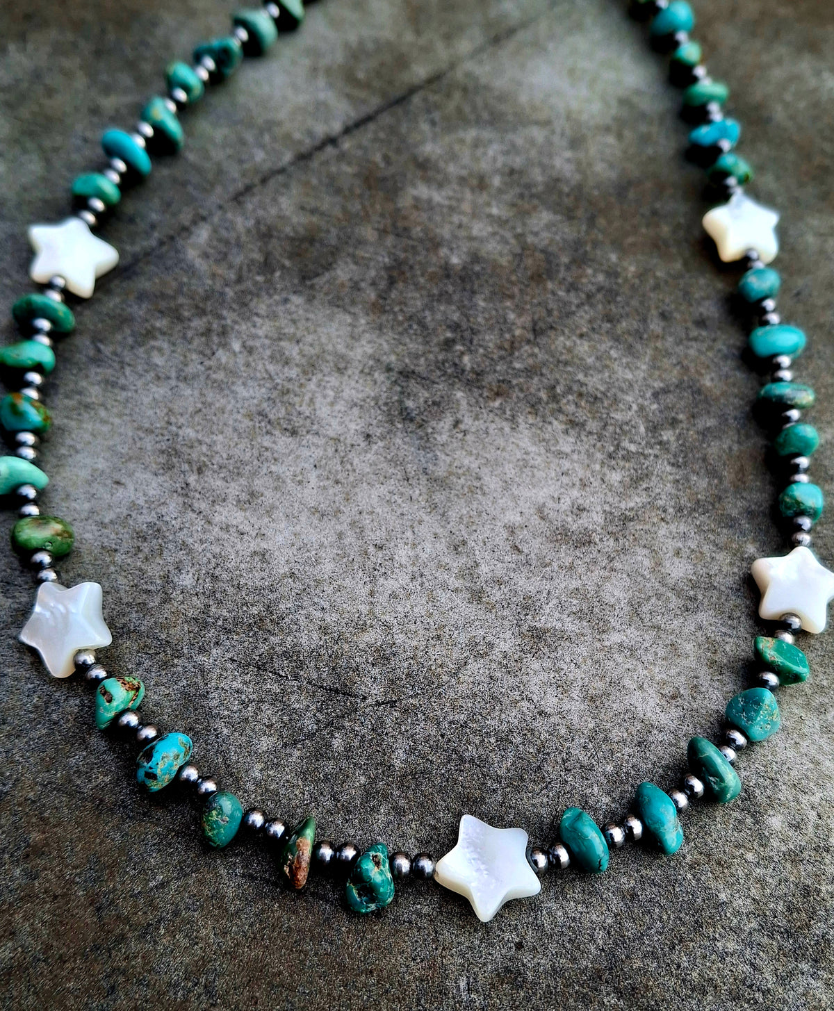 Turquoise Star Bead Necklace