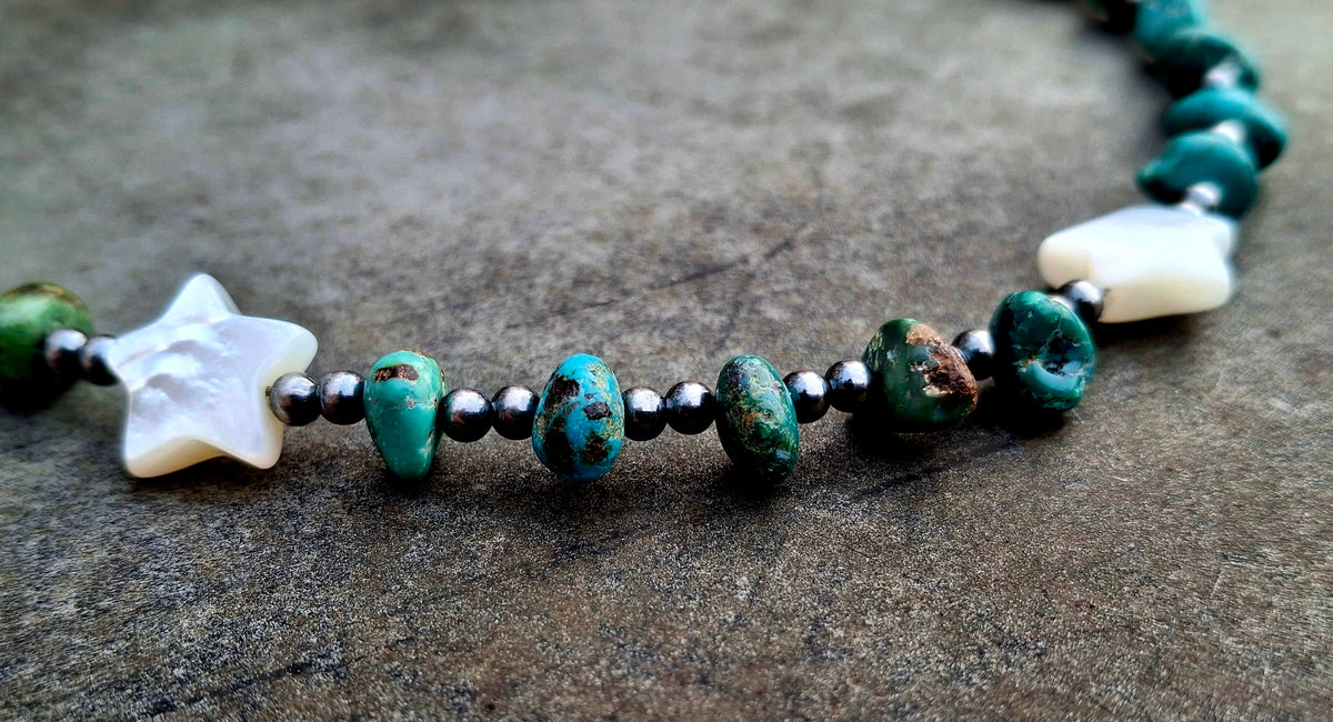 Turquoise Star Bead Necklace