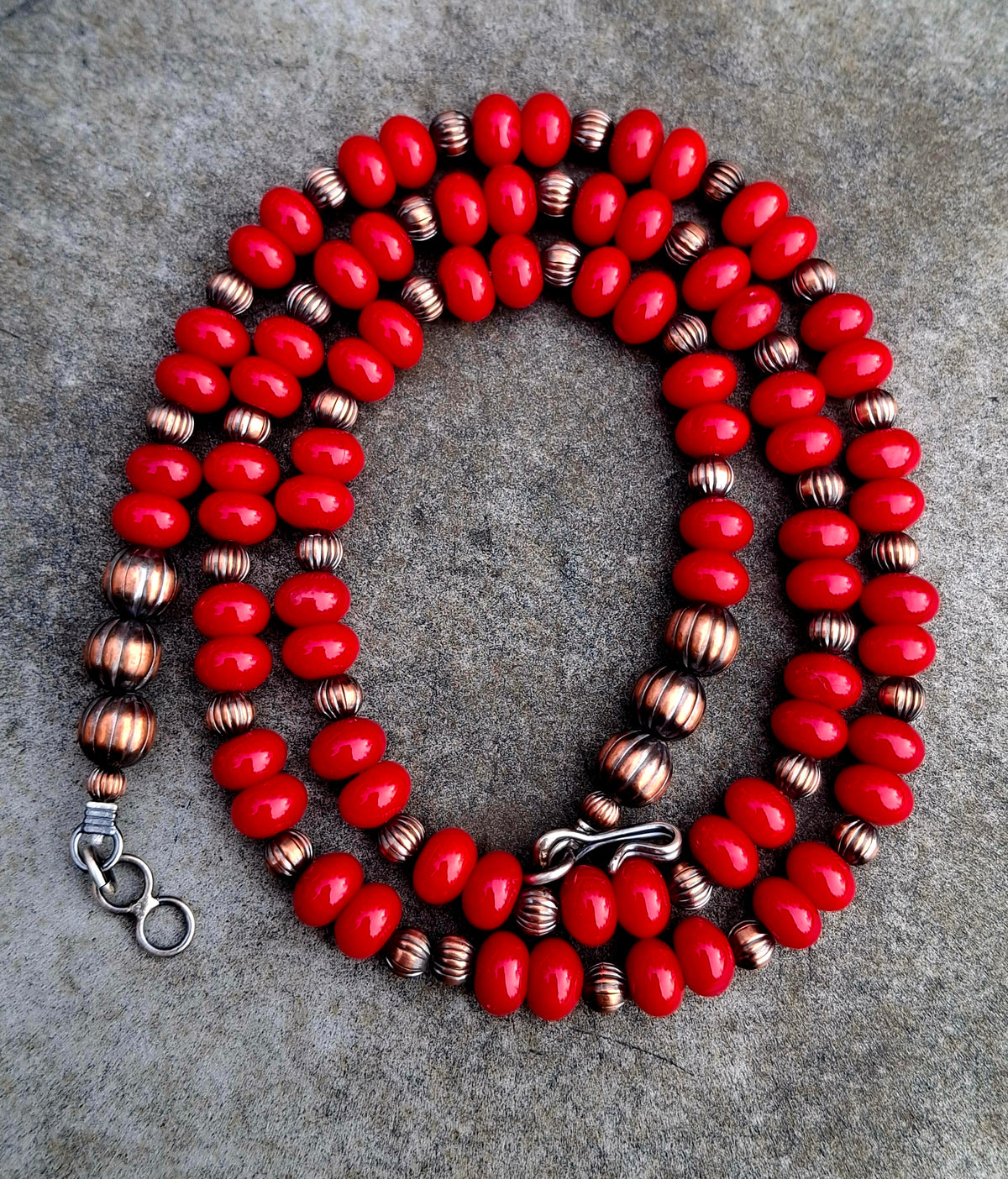 Coral/Copper Bead Necklace