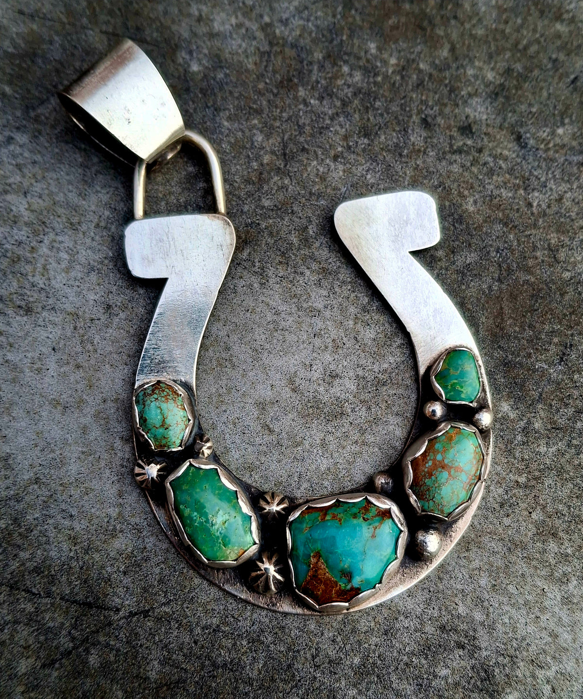 Turquoise Horseshoe Pendant