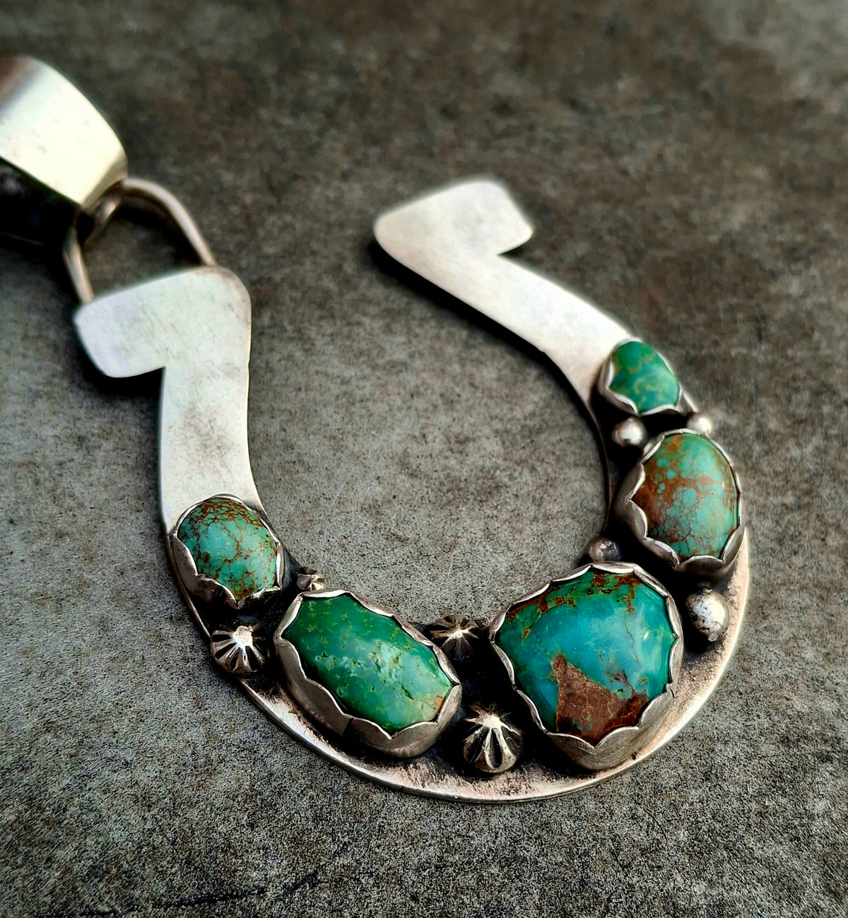Turquoise Horseshoe Pendant