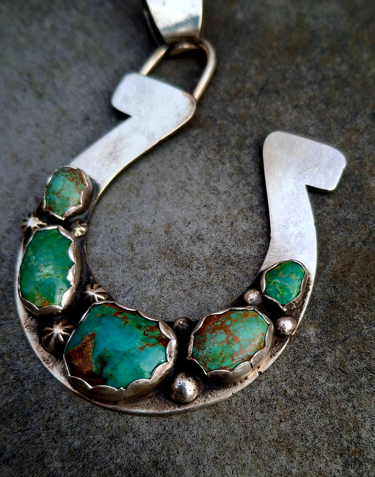 Turquoise Horseshoe Pendant