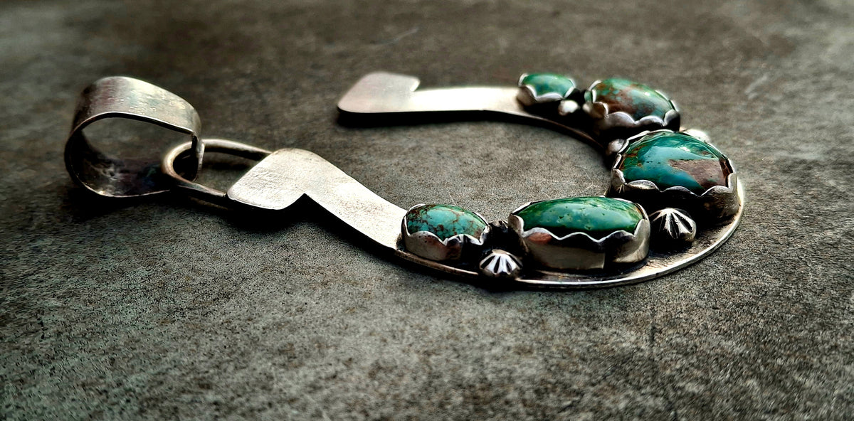 Turquoise Horseshoe Pendant