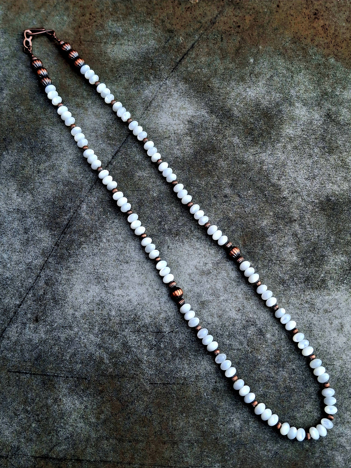 White Shell/Copper Bead Necklace