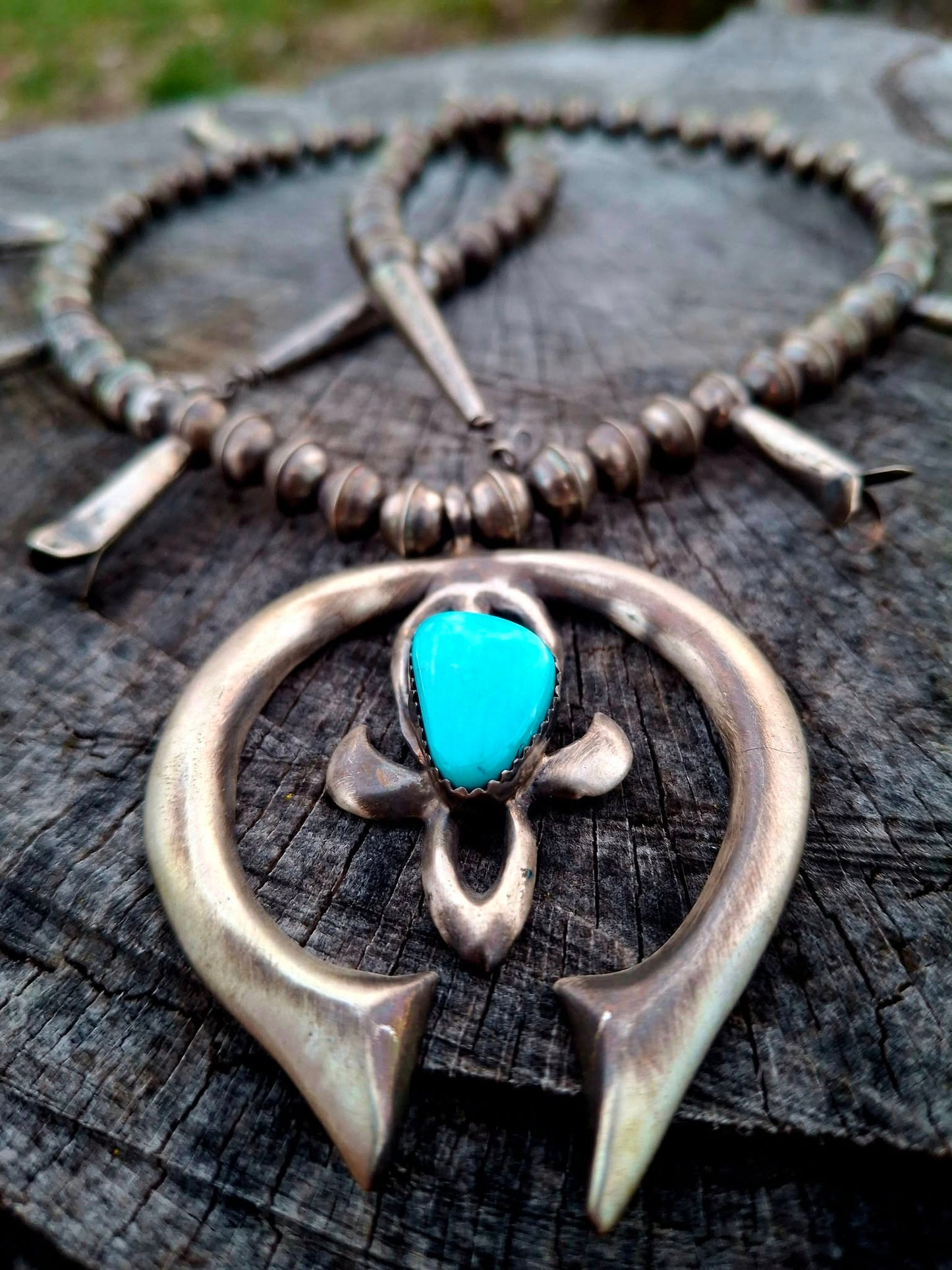 Kingman Squash Blossom Necklace