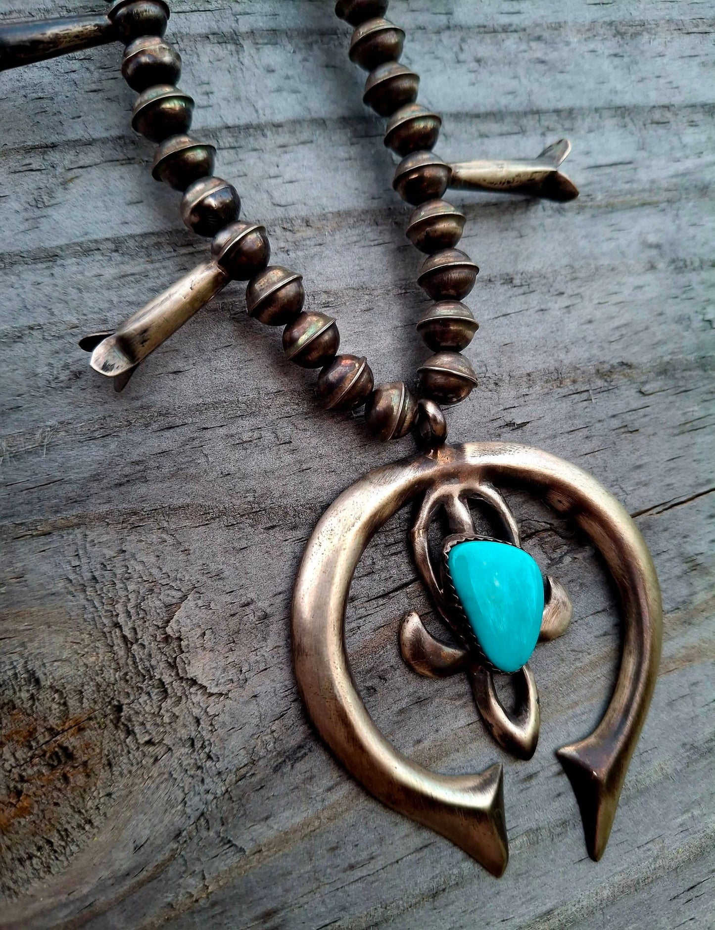 Kingman Squash Blossom Necklace