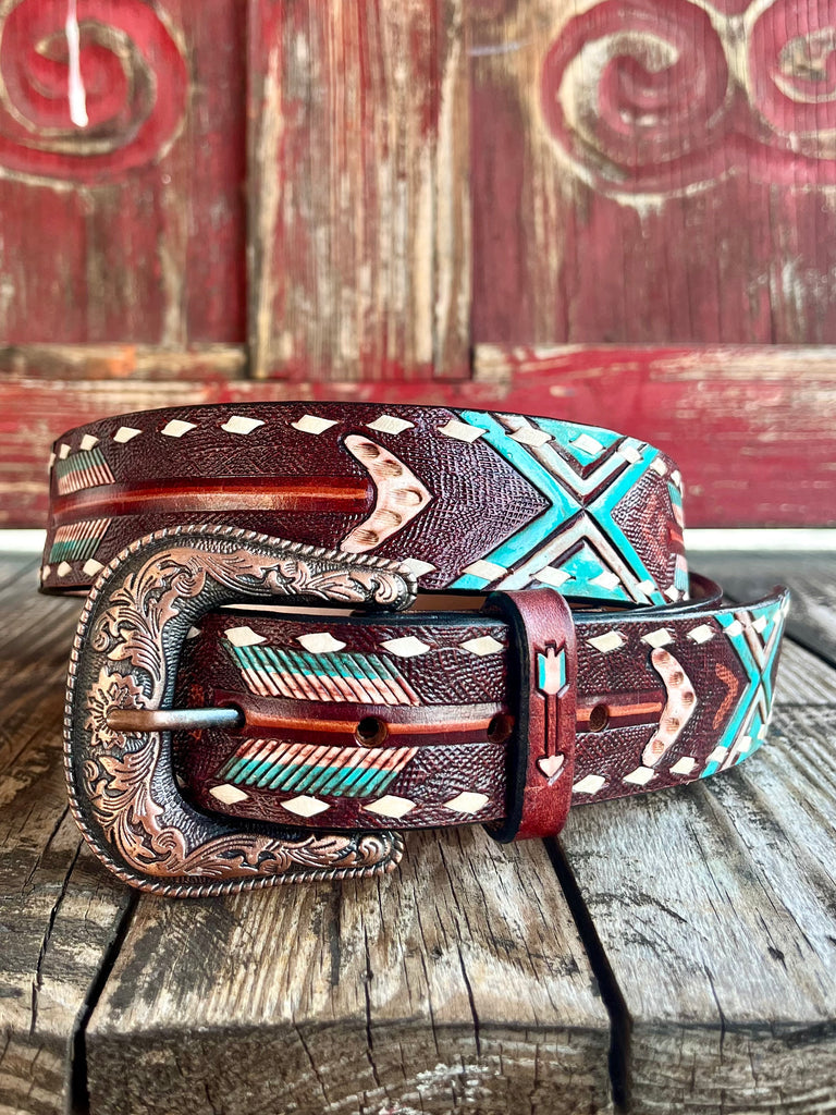 Arrow Tooled Belt #104
