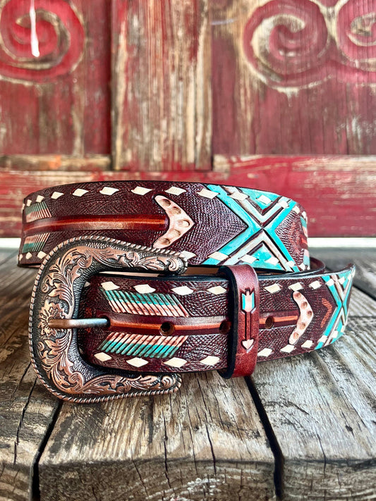 Arrow Tooled Belt #104