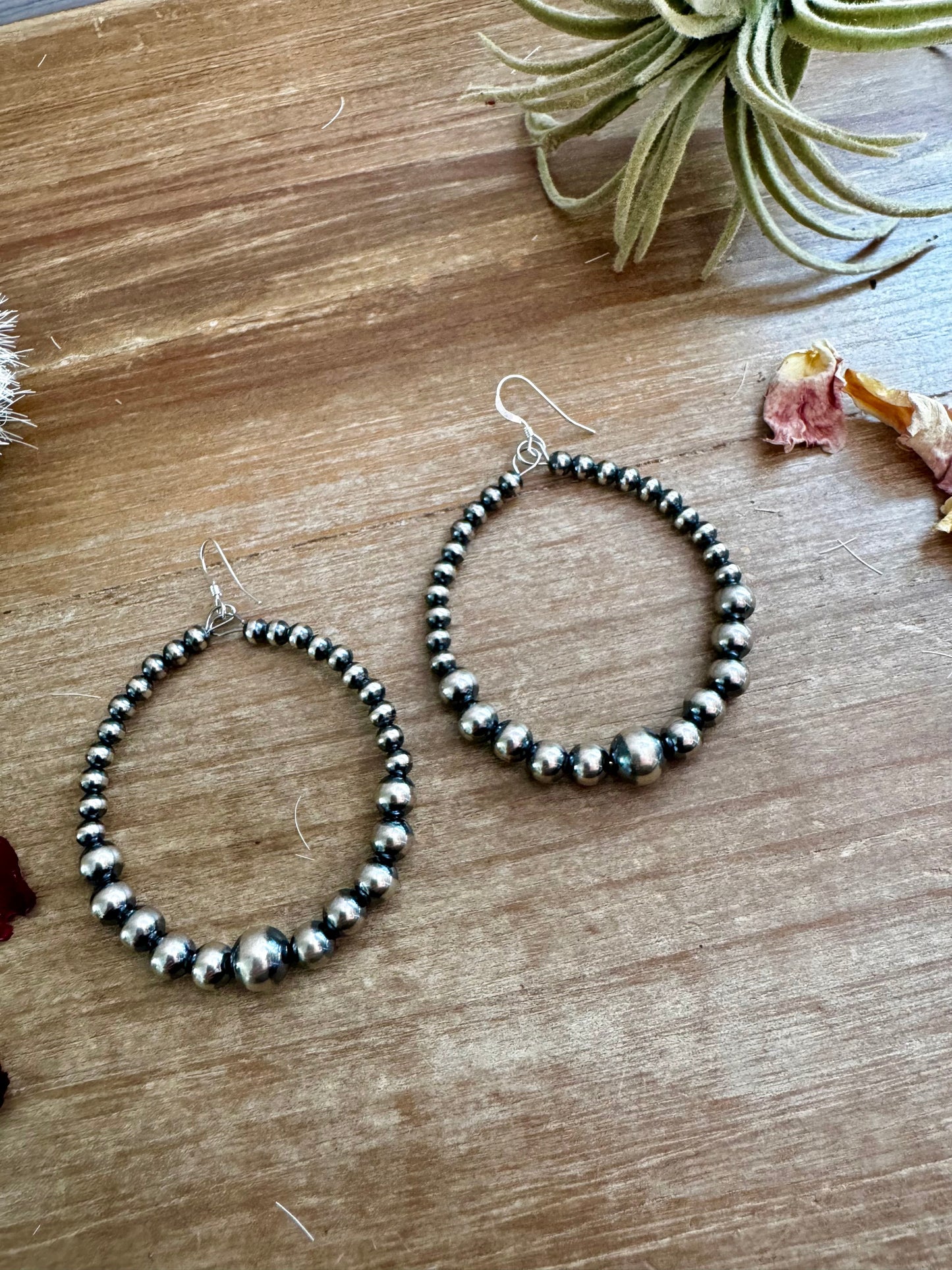 Only Sterling Silver Pearls Hoops