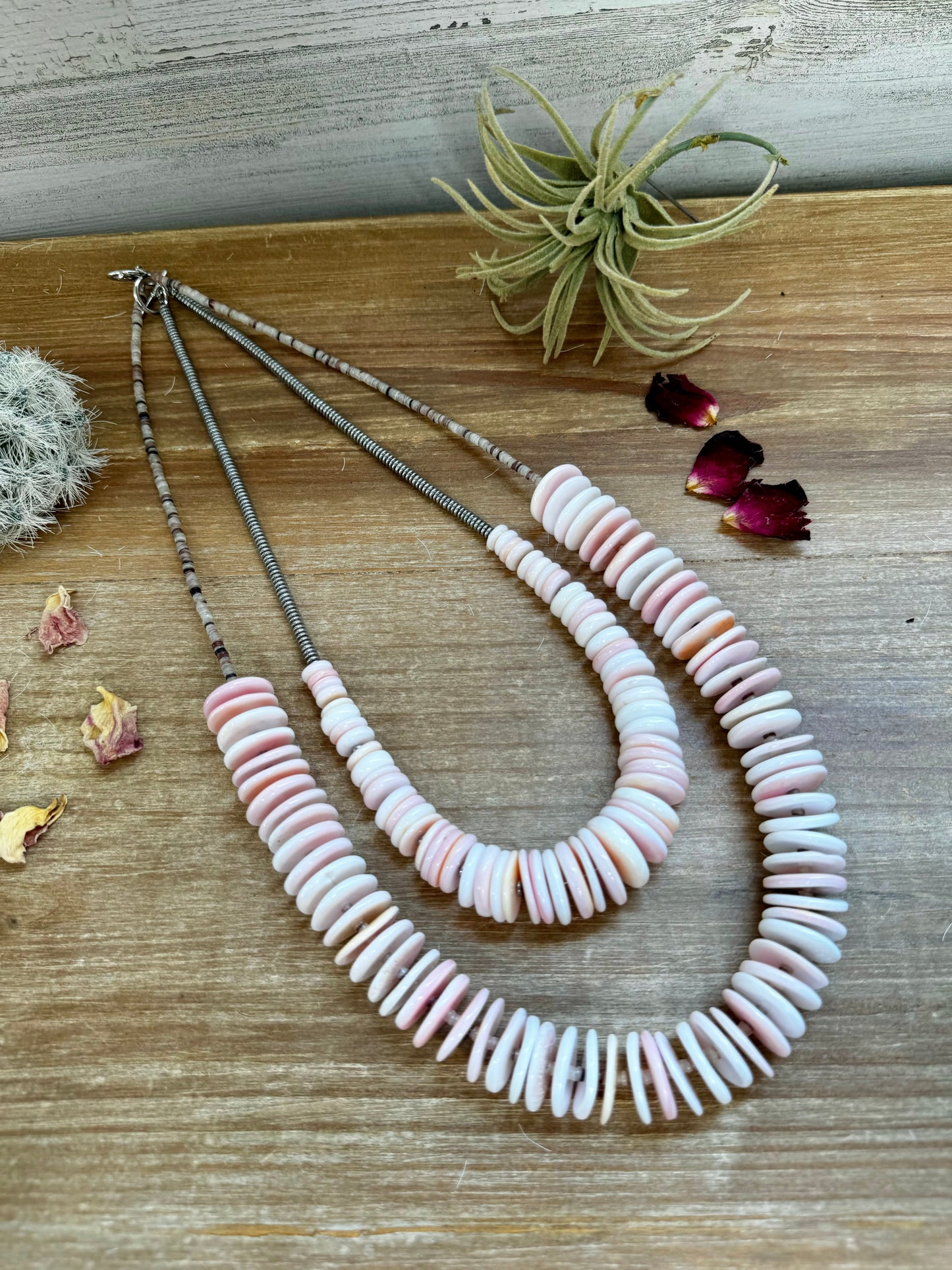 26 inch pink conch necklace