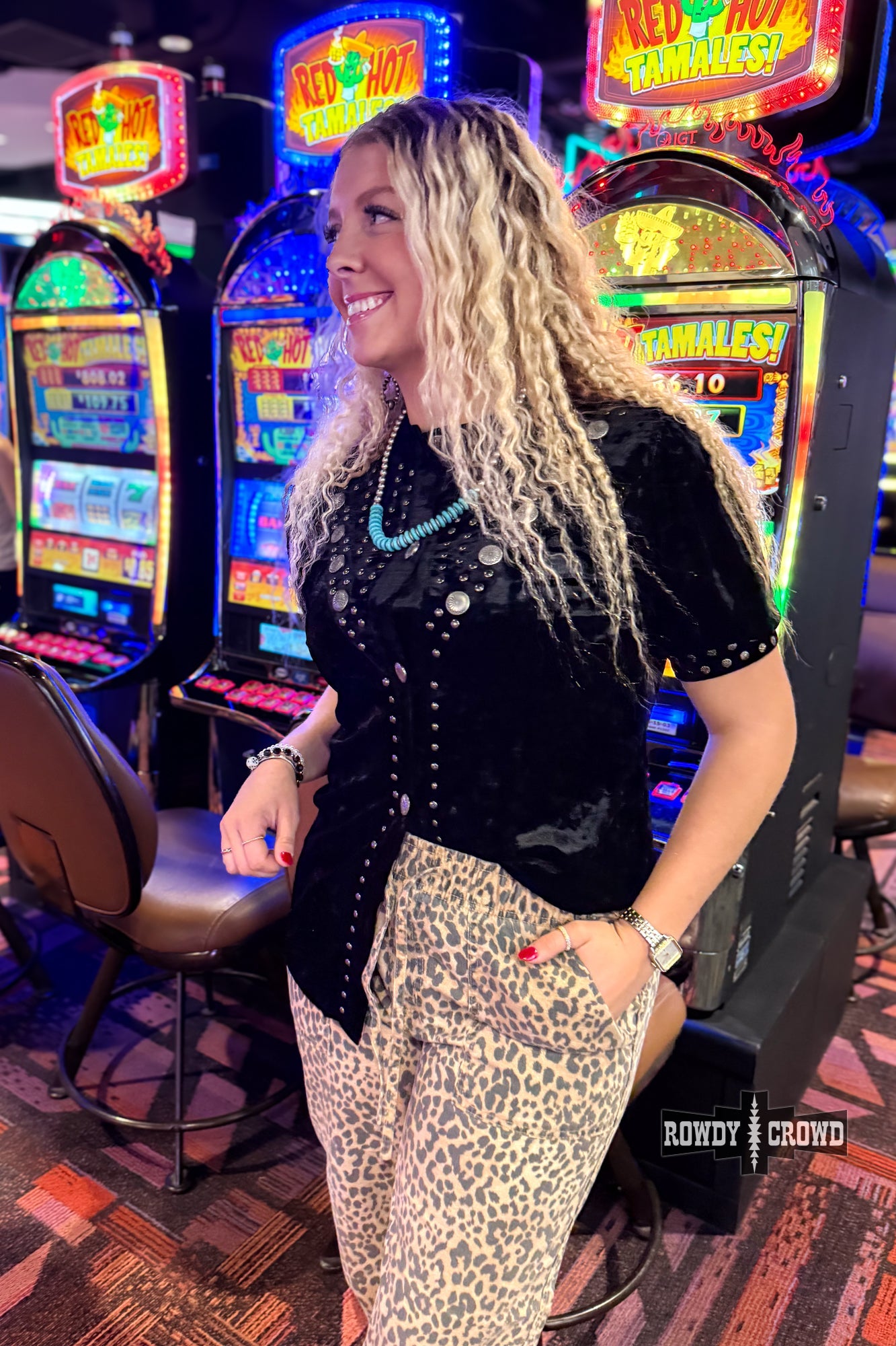 BLACK Vallejo Velvet Button Up