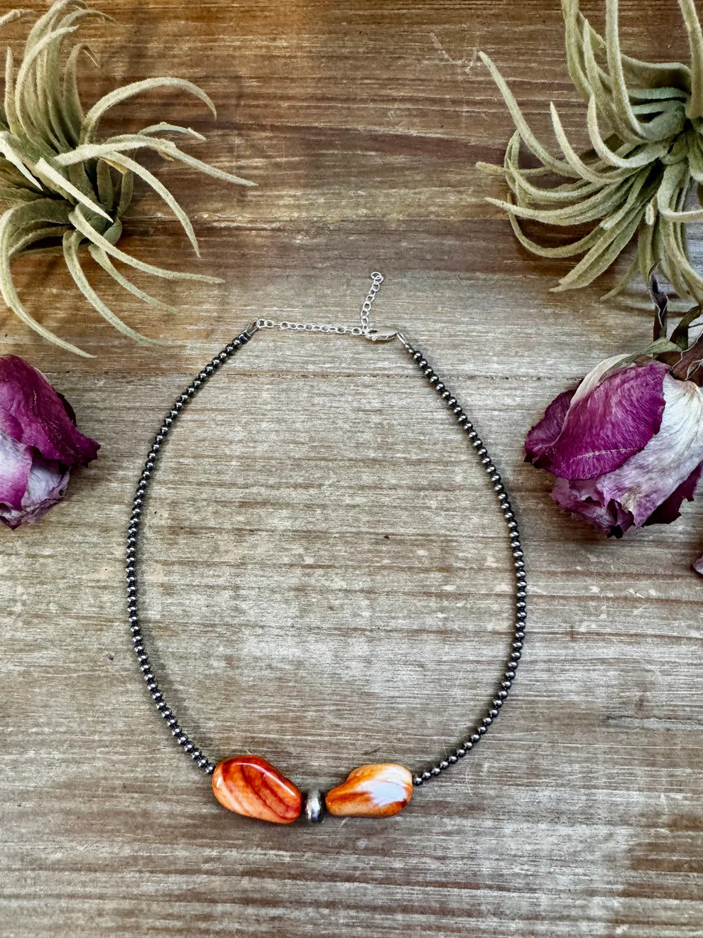 Sterling Silver Pearl Necklace w/ 10mm Spiny Oyster