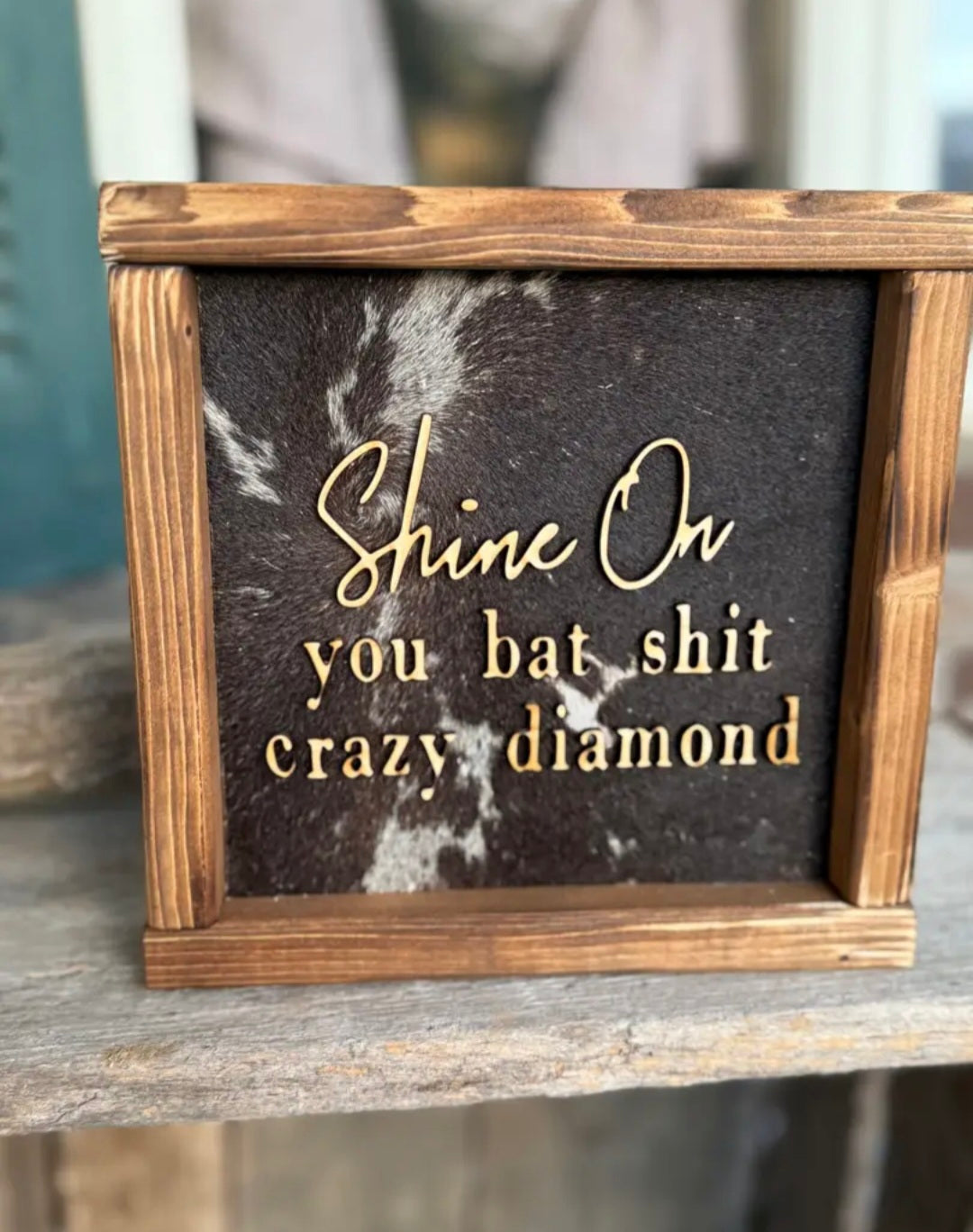 Shine On - Cowhide Sign
