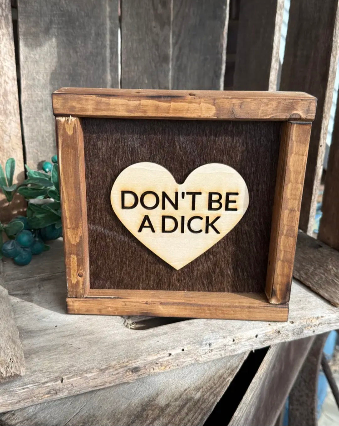 Dont Be A D*ck - Cowhide Sign