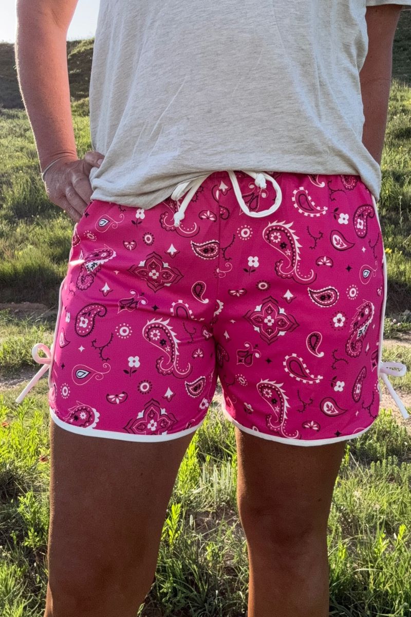 Bandana Babe Shorts - Hot Pink Long