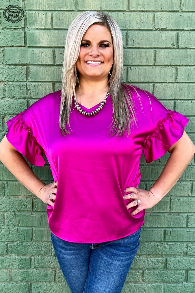 Downtown Darling Top - Berry